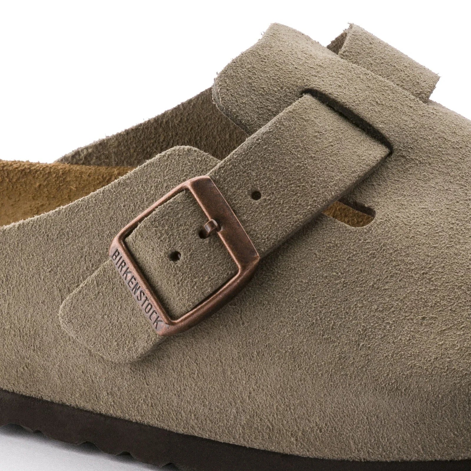 Birkenstock boston suede leather narrow fit 'taupe' 0060461 - khaki